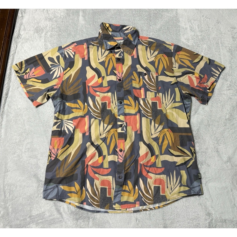 Howler Bros Brothers Abstract Savannah Petrol Mansfield Shirt Men's XL